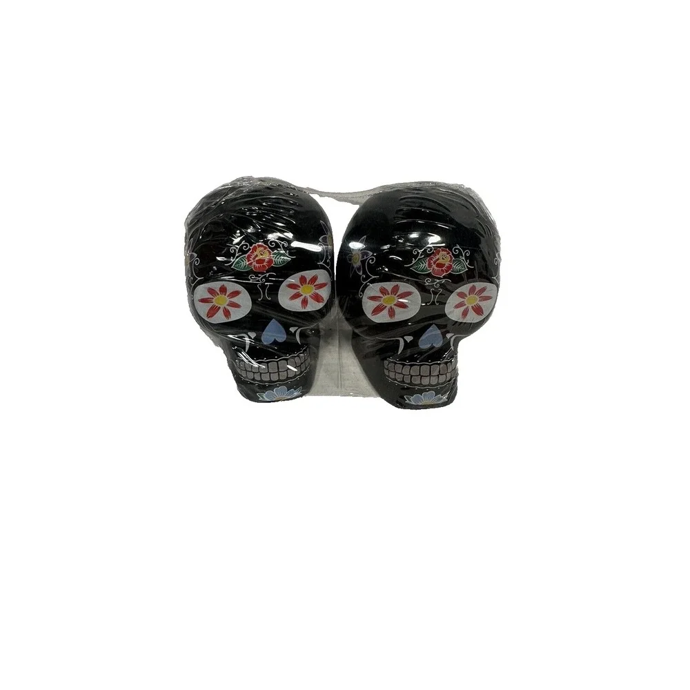 SUGAR SKULL salt & pepper shakers‎ BLACK